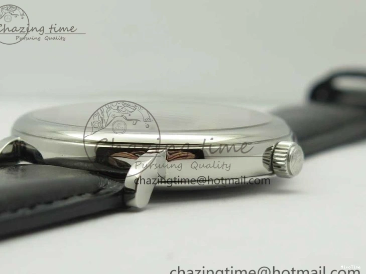 MIROTIME 0217 Portofino Automatic SS FKF 1:1 Best Edition White Dial SS Markers on Black Leather Strap A QuickDry 7138